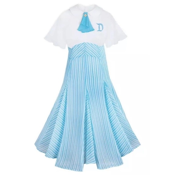 Disney Blue Main Street Blue and White Striped vintage style Dress - Picture 9 of 13